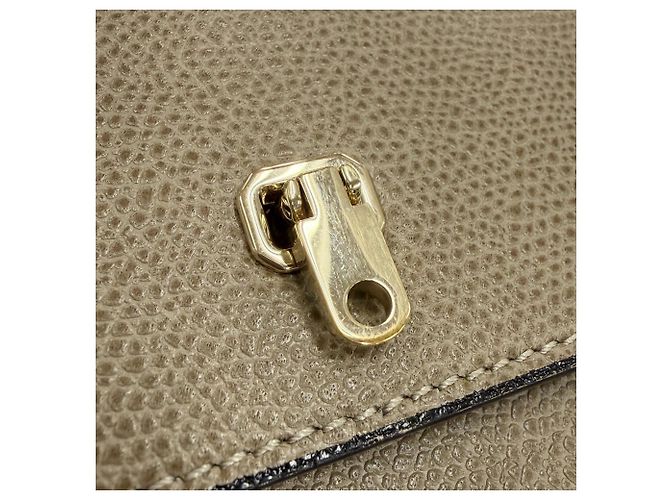 Valextra Greige Leather Long Wallet Grey - view 9