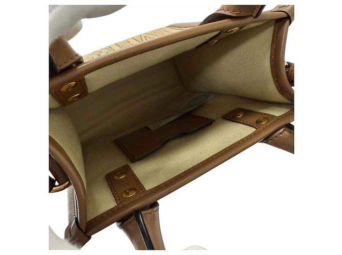 Borsa Versace La Medusa in tela e pelle Marrone Beige - vista 7