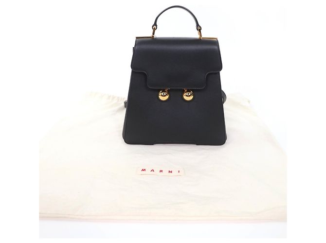 Marni ZAMP0018U0 Mini zaino/borsa Trancaloo in pelle Nero - vista 2