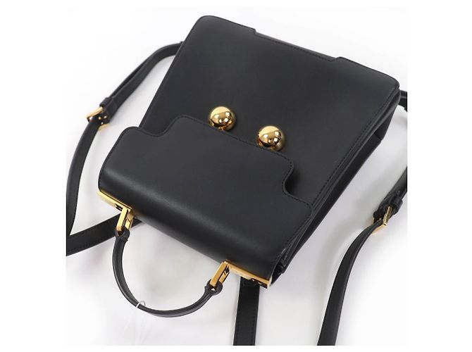 Marni ZAMP0018U0 Mini zaino/borsa Trancaloo in pelle Nero - vista 6