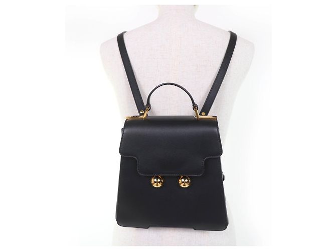 Marni ZAMP0018U0 Mini zaino/borsa Trancaloo in pelle Nero - vista 9