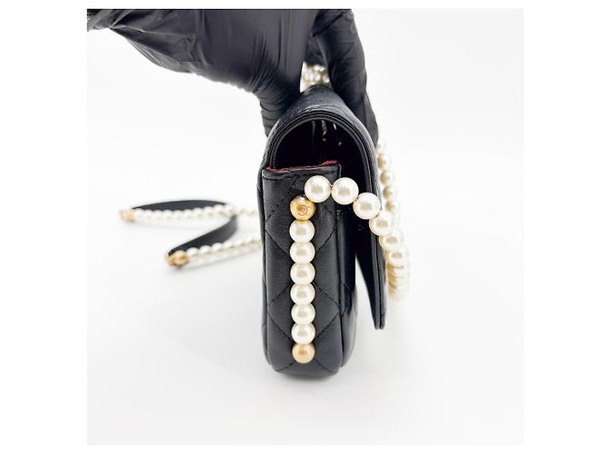 Chanel Wallet on Chain Chevron Patent Nero - vista 4