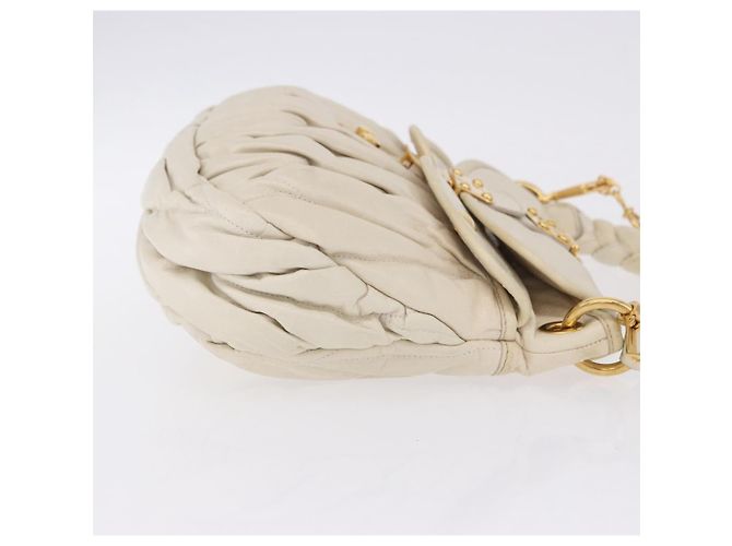 Miu Miu Coffer Hobo Matelasse Leather Large Beige - vista 5