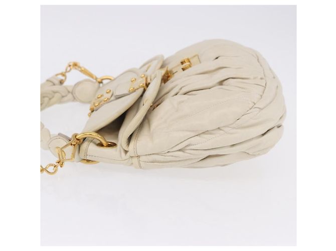 Miu Miu Coffer Hobo Matelasse Leather Large Beige - vista 6
