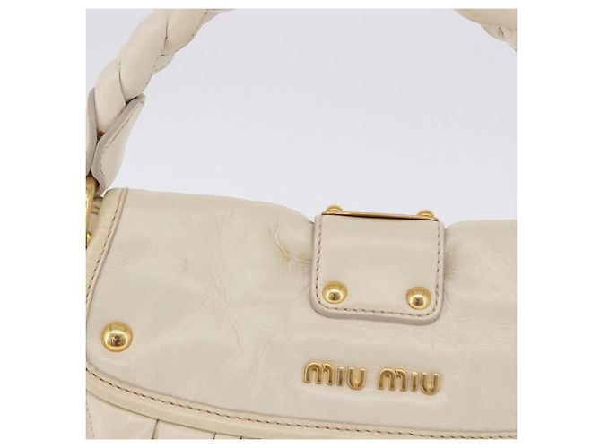 Miu Miu Coffer Hobo Matelasse Leather Large Beige - vista 7