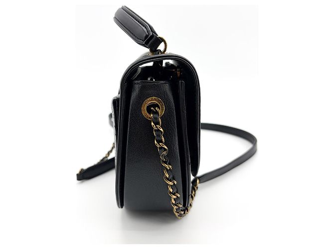 Chanel Coco Curve Flap Messenger in vitello e capretto matelassé Small Nero - vista 4
