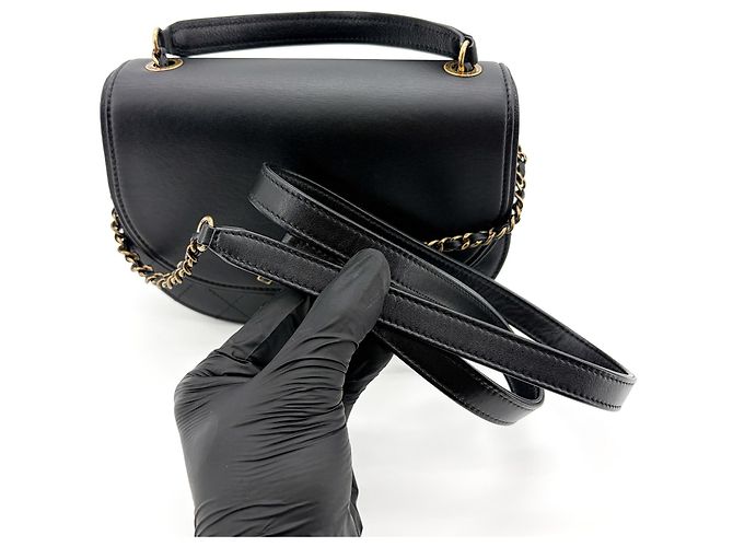 Chanel Coco Curve Flap Messenger in vitello e capretto matelassé Small Nero - vista 7