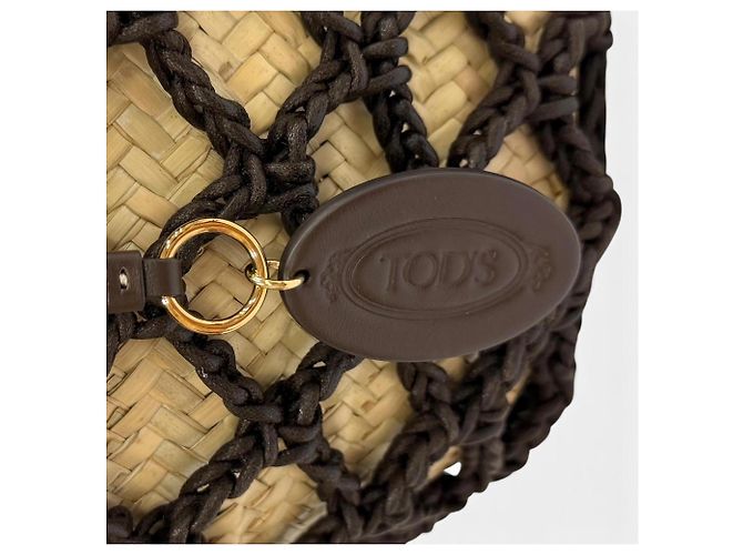 Tod's Raffia Charm & Pouch Bag Brown - view 12