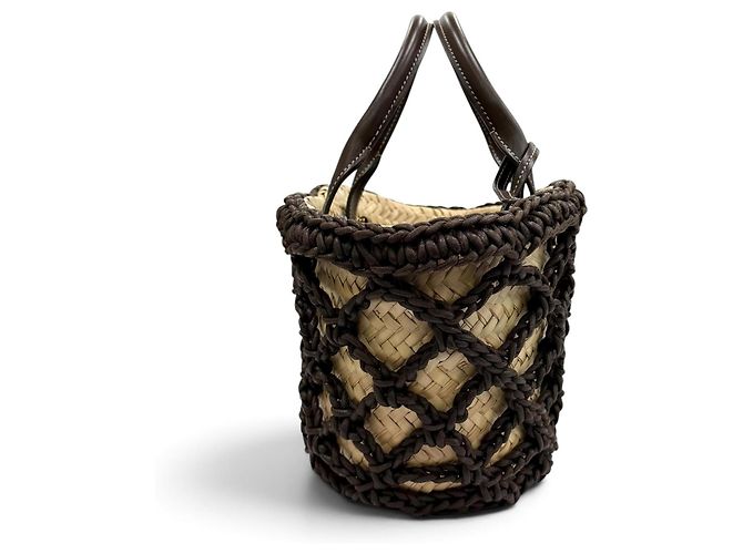 Tod's Raffia Charm & Pouch Bag Brown - view 4