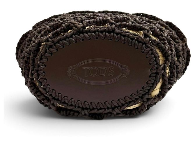 Tod's Raffia Charm & Pouch Bag Brown - view 5