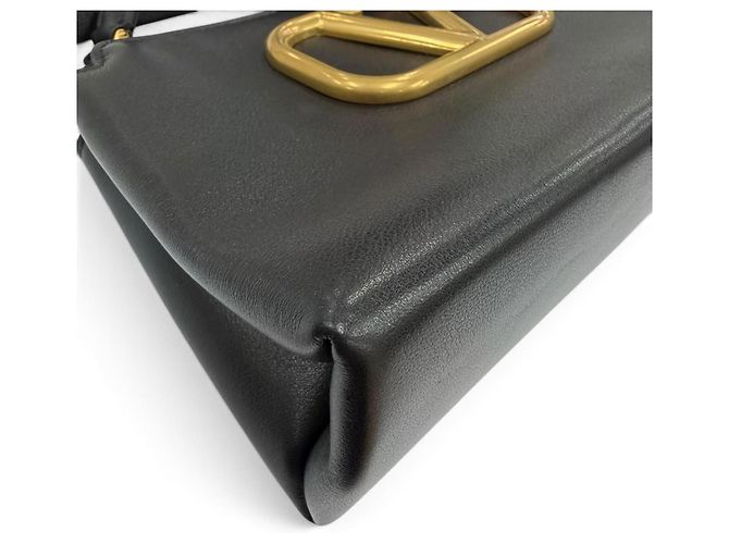 Necessaire in pelle con zip Valentino V-logo Nero - vista 4