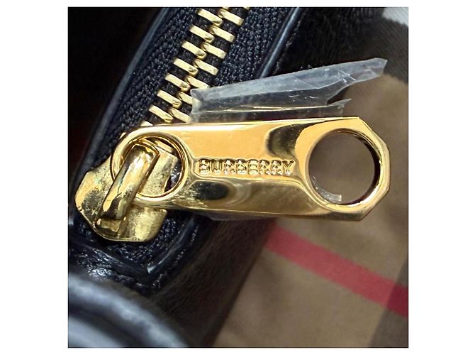 Borsa a mano in pelle media Burberry Bermondsey Check Nero - vista 11