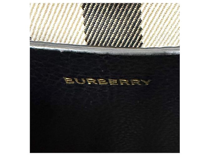Borsa a mano in pelle media Burberry Bermondsey Check Nero - vista 12