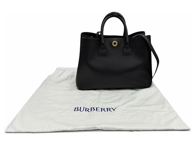 Borsa a mano in pelle media Burberry Bermondsey Check Nero - vista 2
