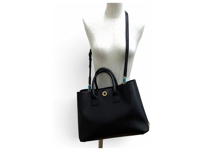 Borsa a mano in pelle media Burberry Bermondsey Check Nero - vista 3