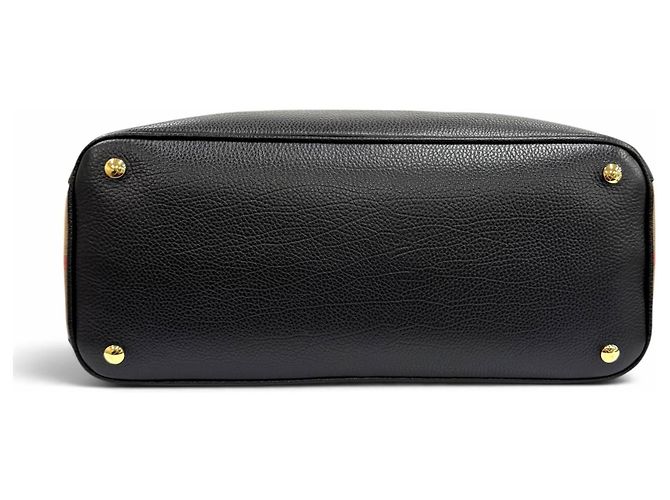 Borsa a mano in pelle media Burberry Bermondsey Check Nero - vista 6