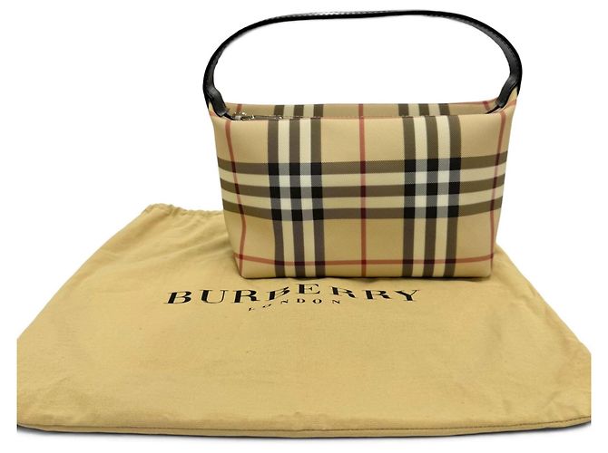 Borsa a mano in pelle Burberry Nova Check Nero Beige - vista 2