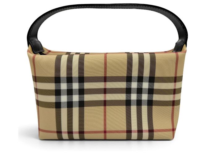 Borsa a mano in pelle Burberry Nova Check Nero Beige - vista 3