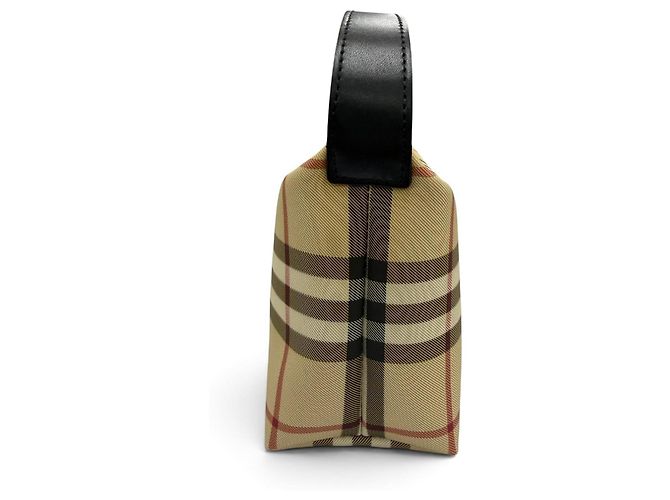 Borsa a mano in pelle Burberry Nova Check Nero Beige - vista 4