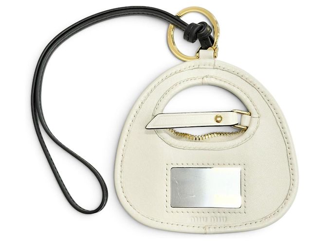 Portachiavi ciondolo Wonder in pelle Miu Miu Nero Crudo - vista 2