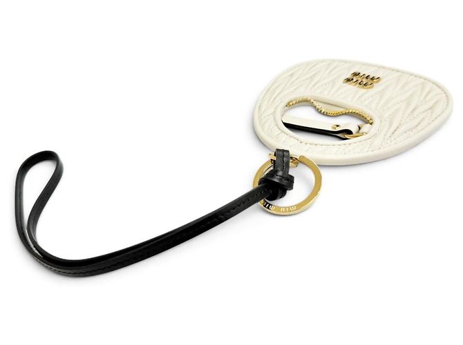 Portachiavi ciondolo Wonder in pelle Miu Miu Nero Crudo - vista 3