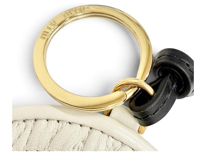 Portachiavi ciondolo Wonder in pelle Miu Miu Nero Crudo - vista 6