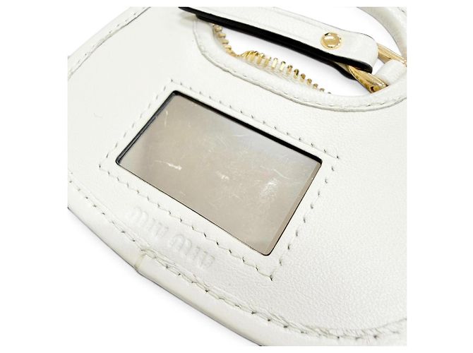 Portachiavi ciondolo Wonder in pelle Miu Miu Nero Crudo - vista 7