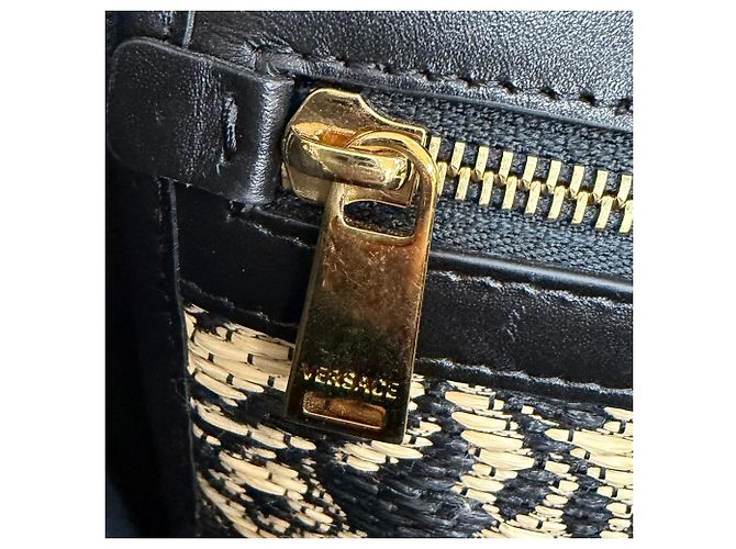 Versace Barocco Athena Raffia Tote Bag Schwarz - Ansicht 10