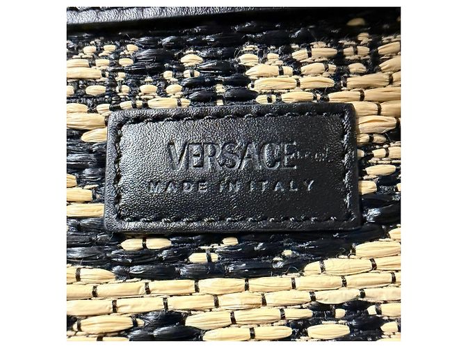 Versace Barocco Athena Raffia Tote Bag Schwarz - Ansicht 11