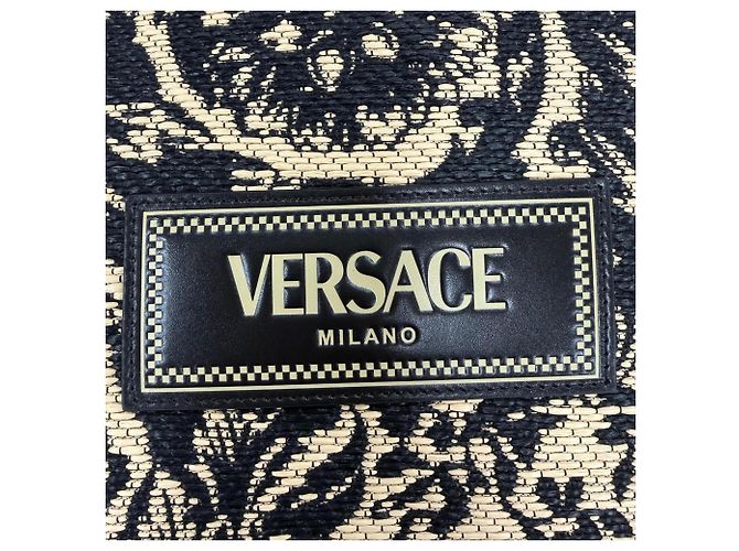 Versace Barocco Athena Raffia Tote Bag Schwarz - Ansicht 9