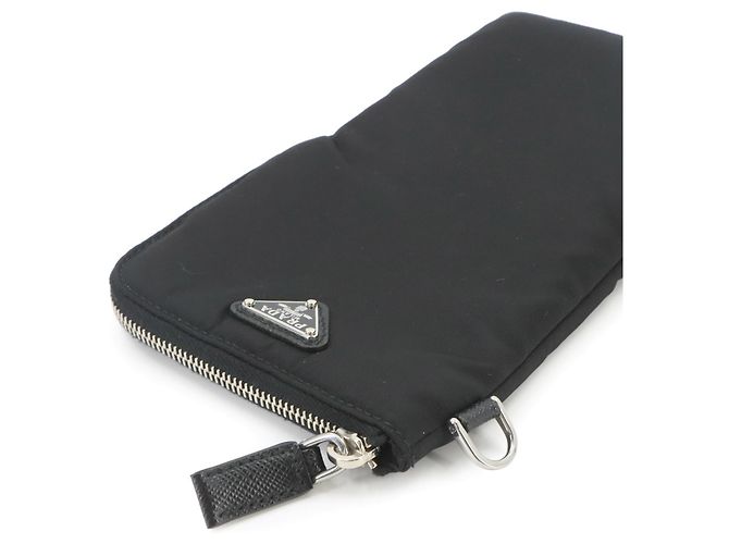 Prada Handtaschen-Pouch aus schwarzem Nylon - Ansicht 6