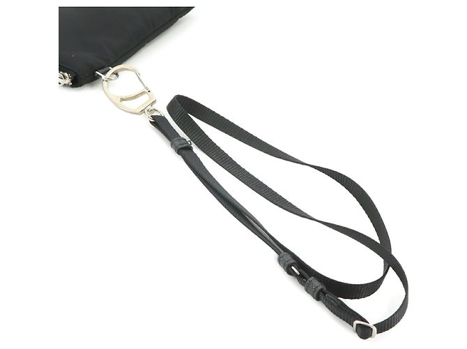 Prada Handtaschen-Pouch aus schwarzem Nylon - Ansicht 7