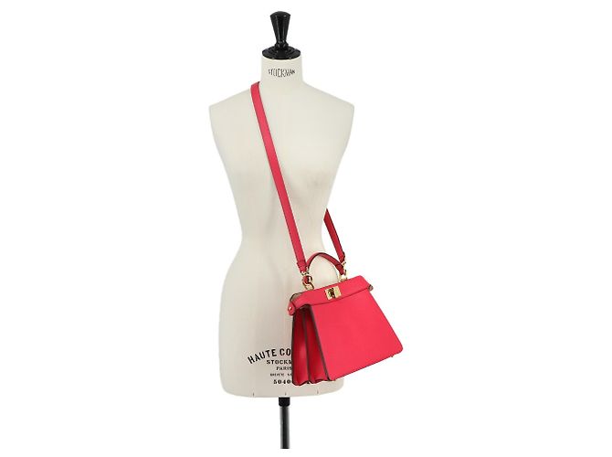 Borsa a mano Fendi Peekaboo Iseeu Small in rosa - vista 10