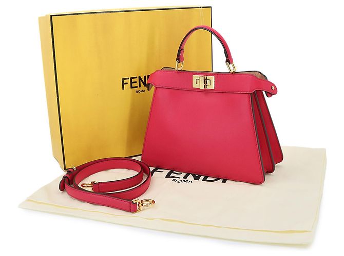 Borsa a mano Fendi Peekaboo Iseeu Small in rosa - vista 2