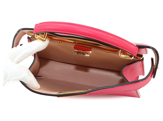 Borsa a mano Fendi Peekaboo Iseeu Small in rosa - vista 7