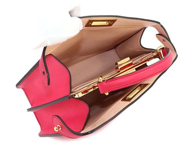 Borsa a mano Fendi Peekaboo Iseeu Small in rosa - vista 8