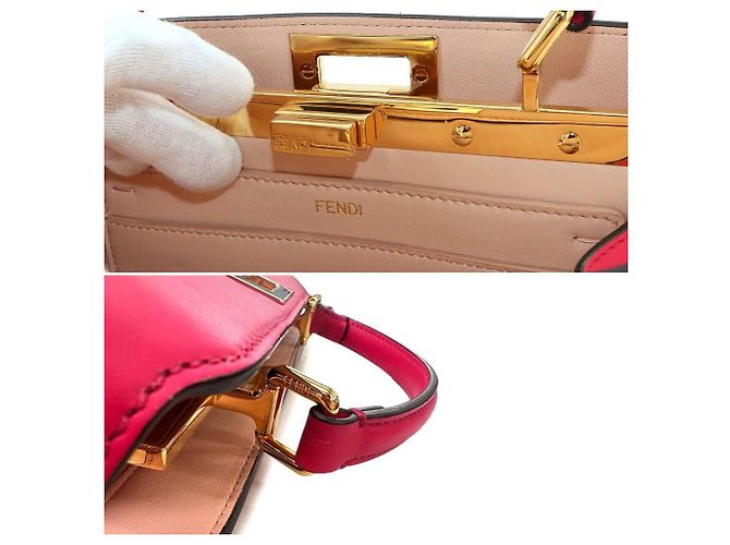 Borsa a mano Fendi Peekaboo Iseeu Small in rosa - vista 9