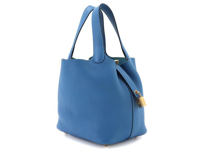 Autre Marque Borsa Piko Hermes Picotin Lock 18 PM Blu - vista 3