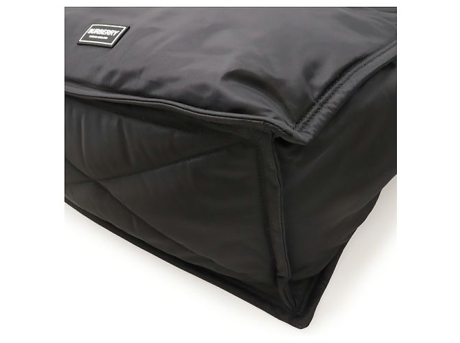 Borsa Tote Grande Burberry in Nylon Nero e Pelle - vista 4