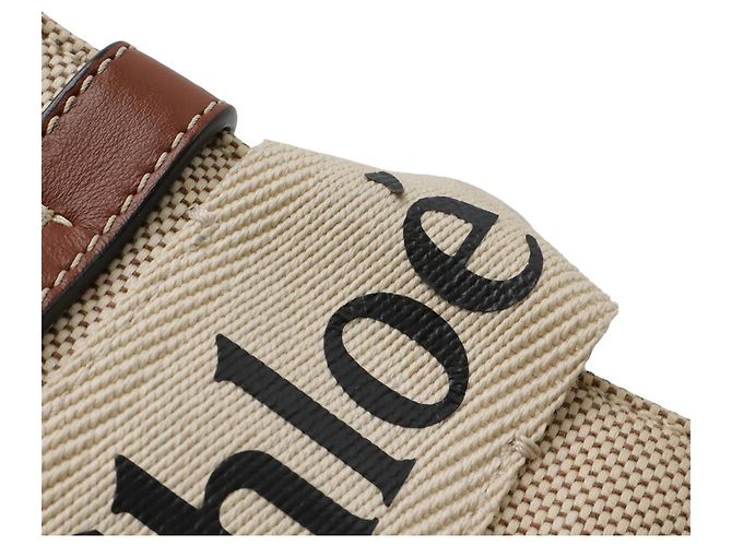 Borsa Tote Chloé Woody Small Marrone Beige - vista 6