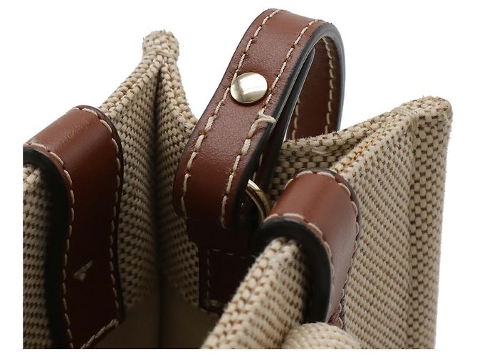 Borsa Tote Chloé Woody Small Marrone Beige - vista 7