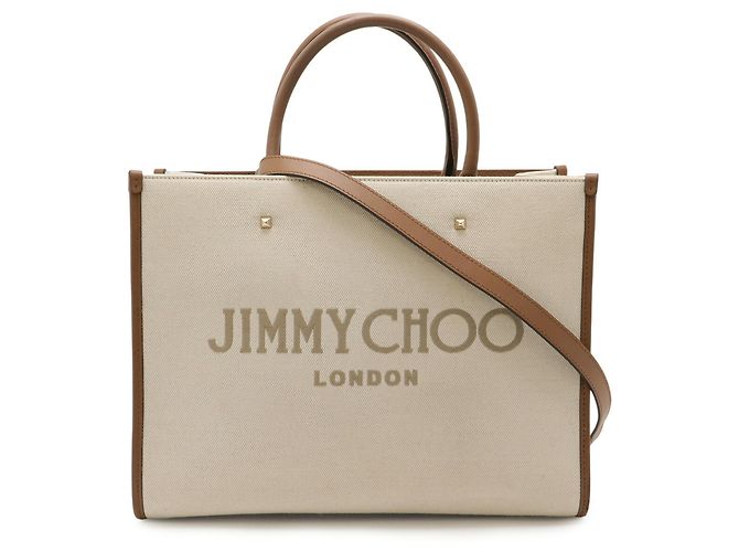 Borsa Tote Jimmy Choo Varenne M Marrone Beige - vista 2