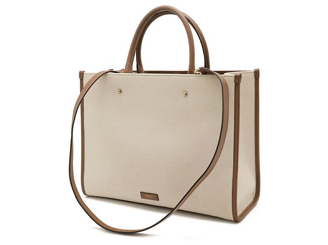 Borsa Tote Jimmy Choo Varenne M Marrone Beige - vista 3