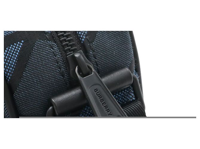 Borsa Burberry Ormond Paddy Nero Blu - vista 6