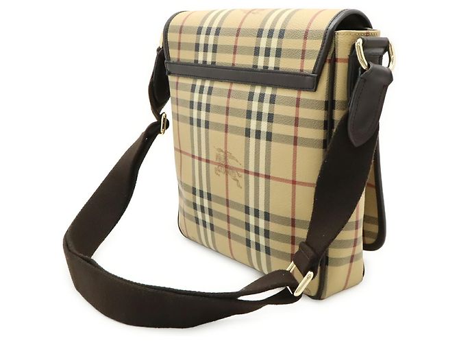 Borsa a tracolla Burberry Nova Check Beige Bordò Marrone scuro - vista 3