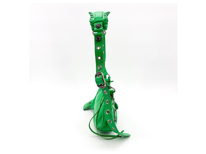 Balenciaga Le Cagole Giant Studs Leather XS Verde - vista 5