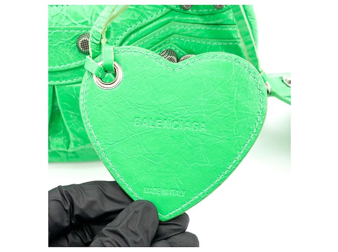 Balenciaga Le Cagole Giant Studs Leather XS Verde - vista 7