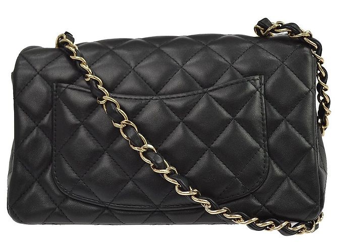 Chanel Classic Single Flap Quilted Lambskin Mini Negro - vista 2