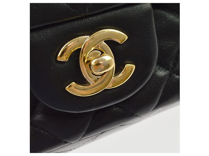 Chanel Classic Single Flap Quilted Lambskin Mini Negro - vista 5