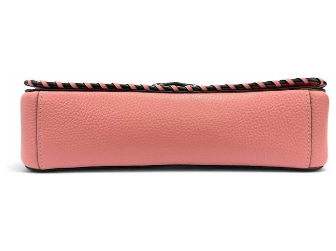 COACH C4106 Georgie 2-Way Leather Saddle Bag Braun Pink Khaki - Ansicht 5